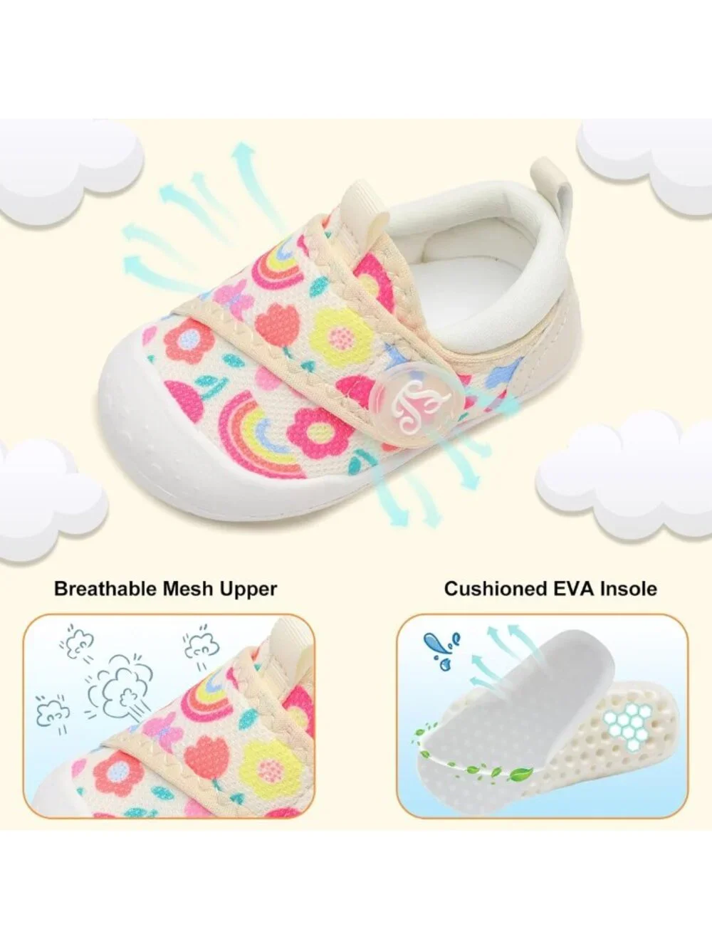 Infant Baby First Walker Shoes for Boys & Girls - Barefoot Sneakers with Wide